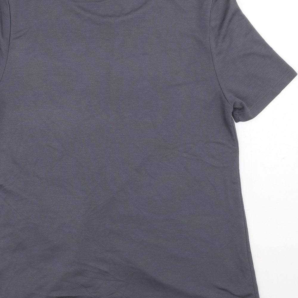 Marks and Spencer Womens Grey Modal Tunic T-Shirt Size 10 Round Neck