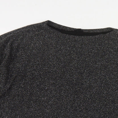 River Island Womens Black Round Neck Polyester Pullover Jumper Size S - Voluminous Sleeves