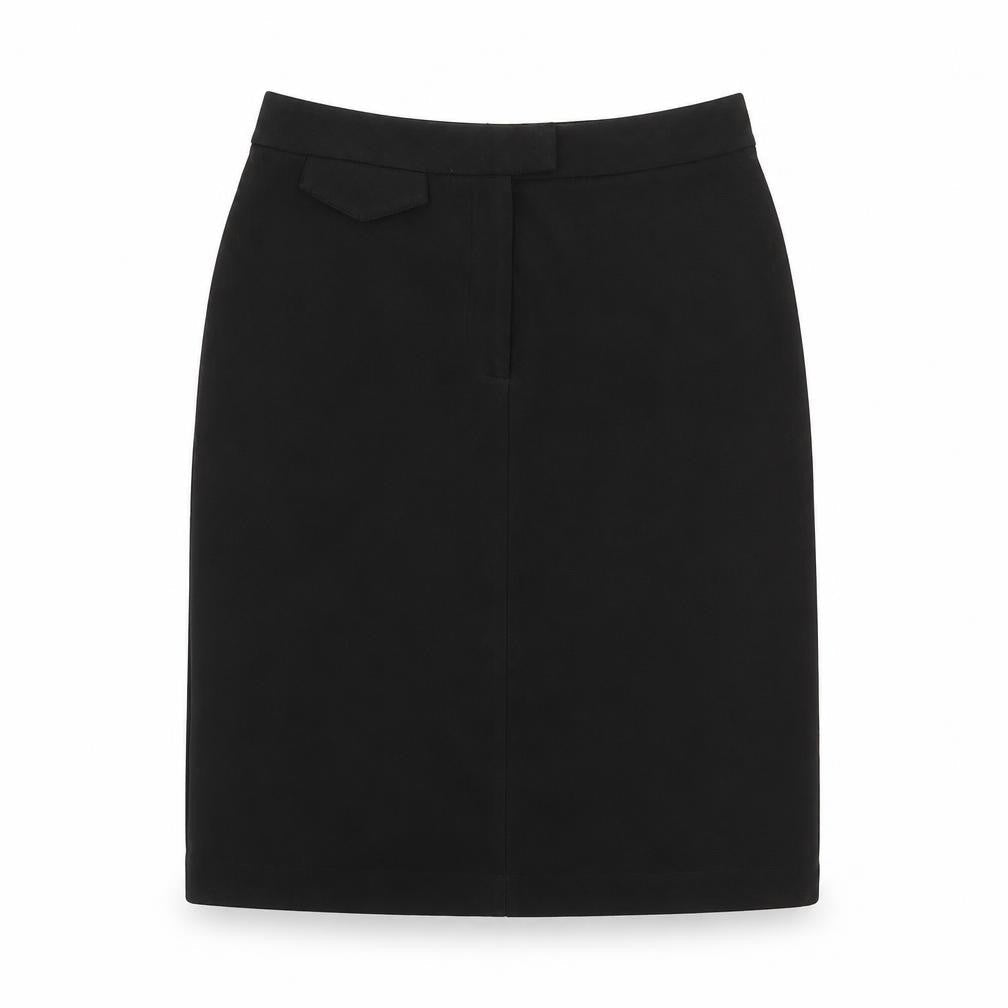 ELLE Womens Black Polyester Straight & Pencil Skirt Size M Hook & Eye