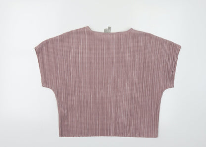 ASOS Womens Pink Polyester Basic Blouse Size 4 Round Neck