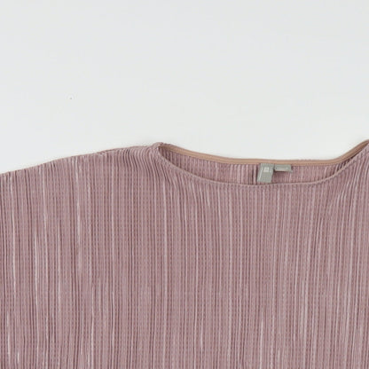 ASOS Womens Pink Polyester Basic Blouse Size 4 Round Neck