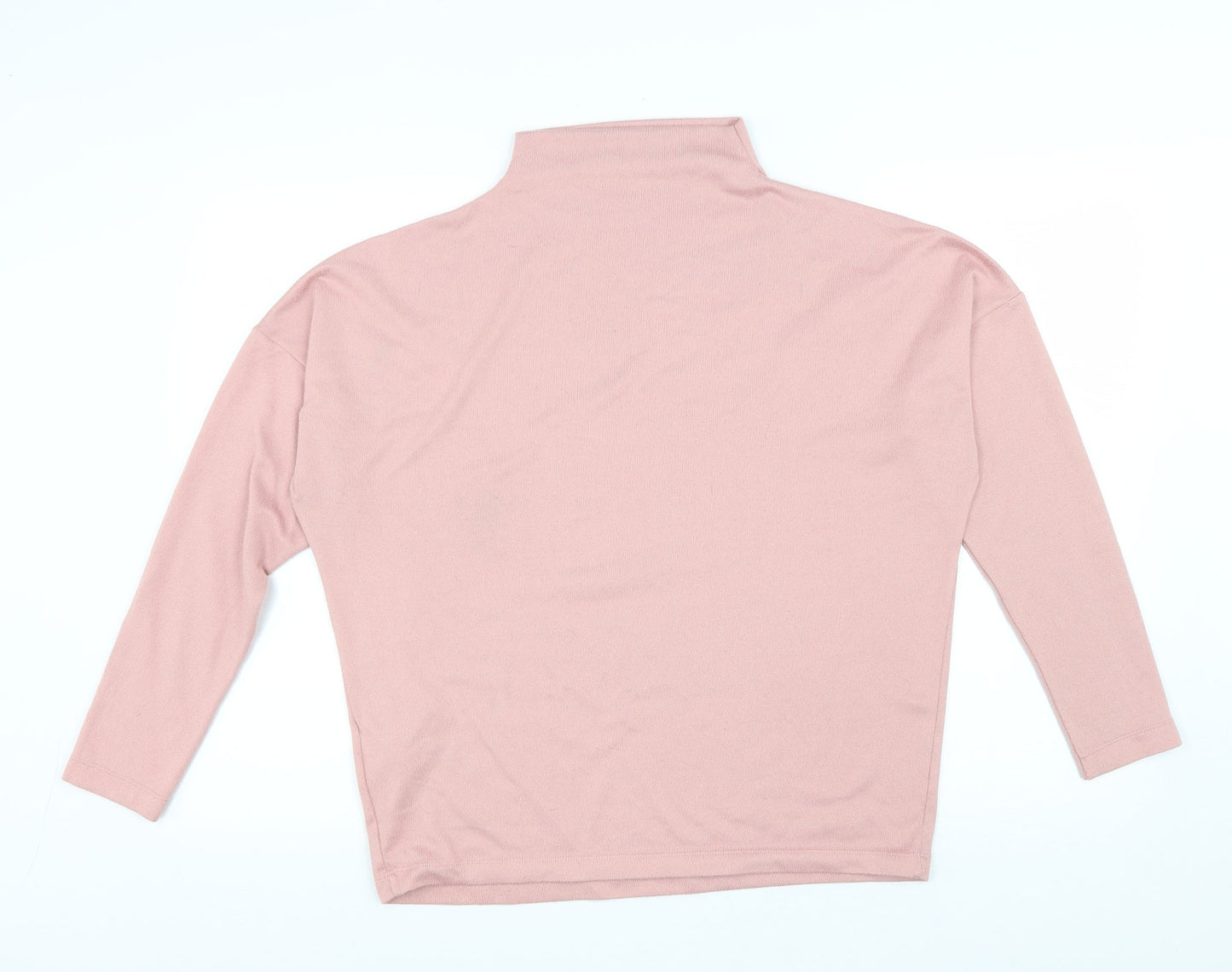 Uniqulo Womens Pink High Neck Polyester Pullover Jumper Size S
