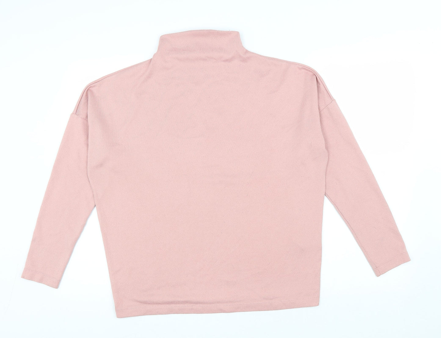 Uniqulo Womens Pink High Neck Polyester Pullover Jumper Size S