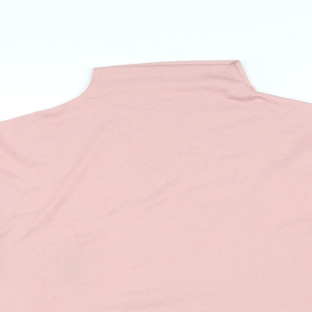Uniqulo Womens Pink High Neck Polyester Pullover Jumper Size S