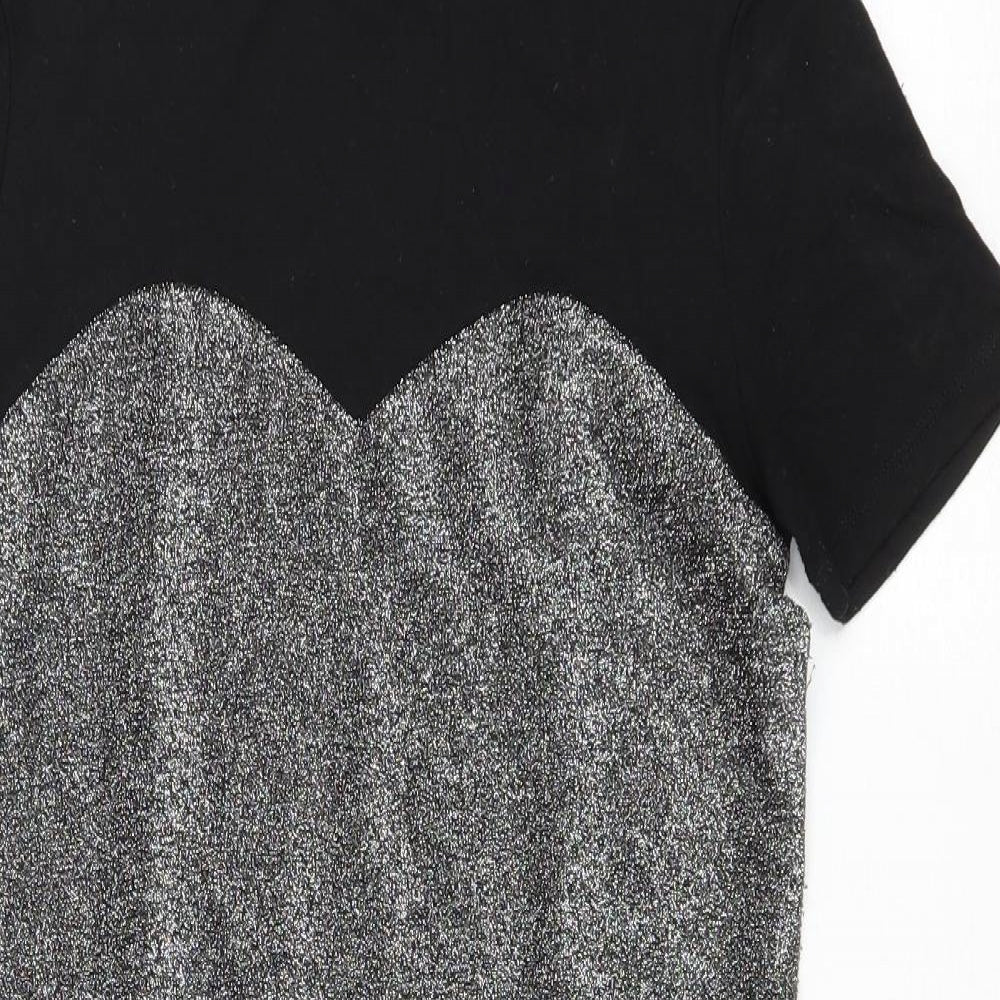 Noisy may Womens Silver Polyester Bodycon Size M High Neck Pullover