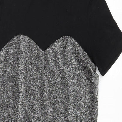 Noisy May Womens Silver Polyester Bodycon Size M High Neck Pullover