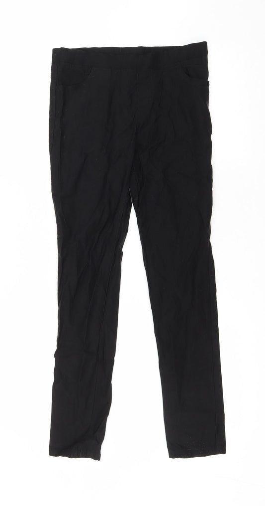 HEAS Womens Black Polyester Trousers Size L L28 in Regular Drawstring
