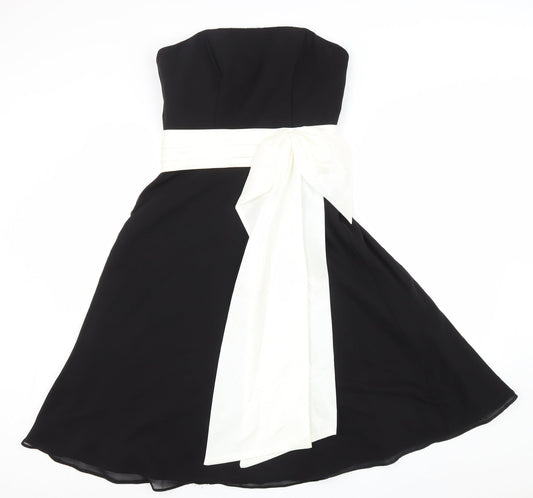 Ebony Rose Womens Black Polyester Fit & Flare Size 12 Sweetheart Zip
