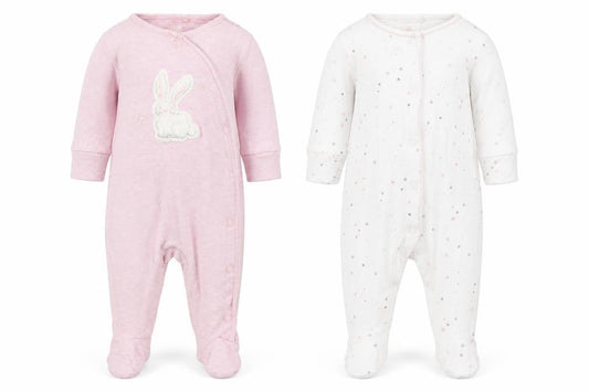 Next Girls Pink Geometric Cotton Bodysuit Outfit/Set Size 12 Months Snap - Bunny