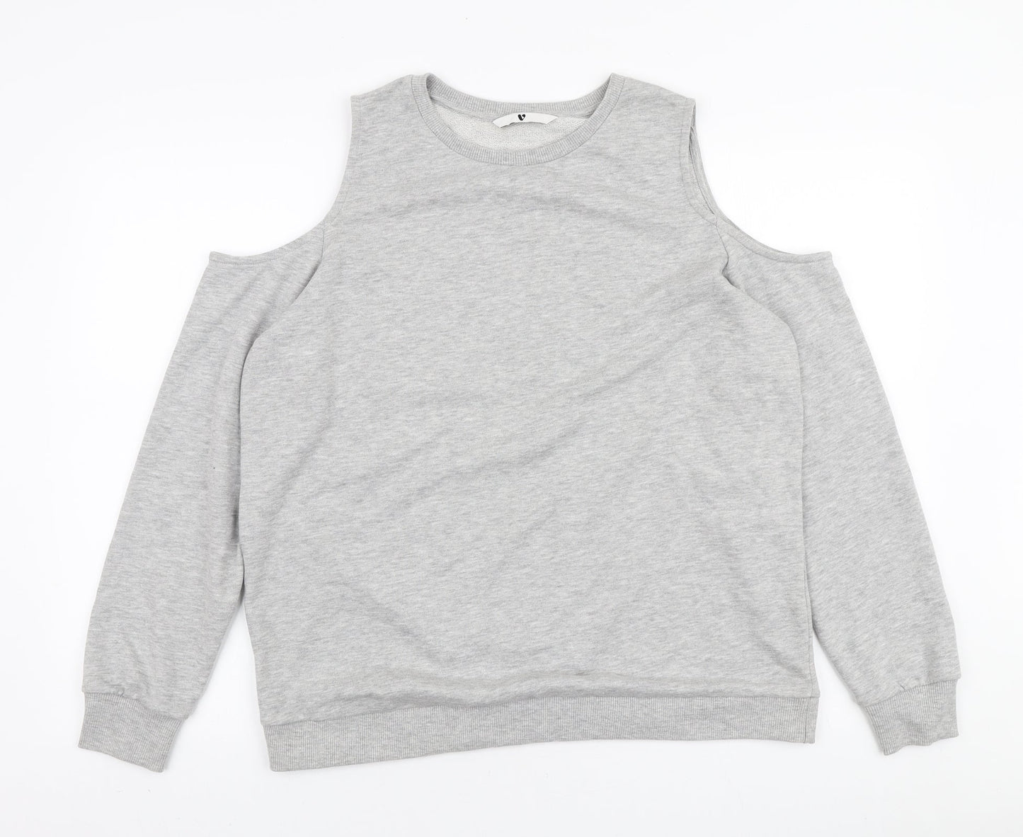 Very Womens Grey Polyester Pullover Sweatshirt Size 16 Pullover - Cold Shoulder