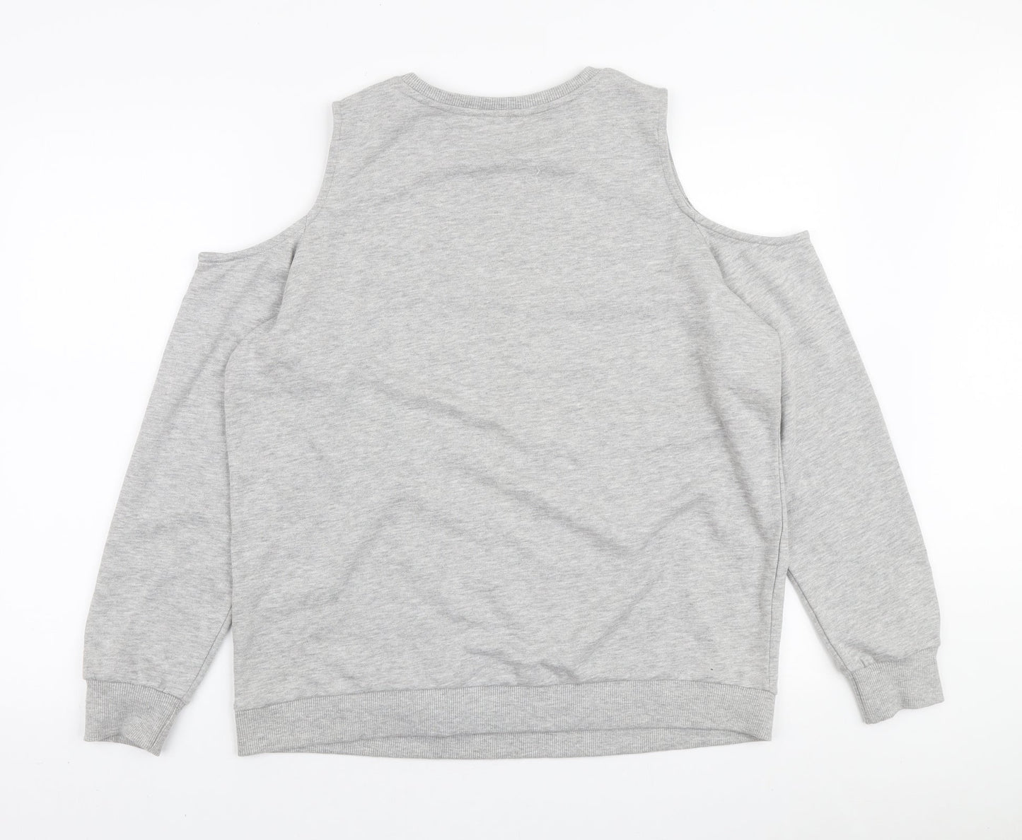 Very Womens Grey Polyester Pullover Sweatshirt Size 16 Pullover - Cold Shoulder