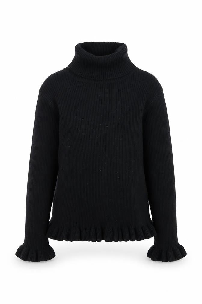 Matalan Girls Black Roll Neck Cotton Pullover Jumper Size 8 Years Pullover