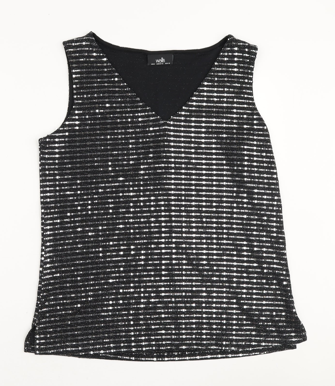 Wallis Womens Black Nylon Basic Tank Size M V-Neck