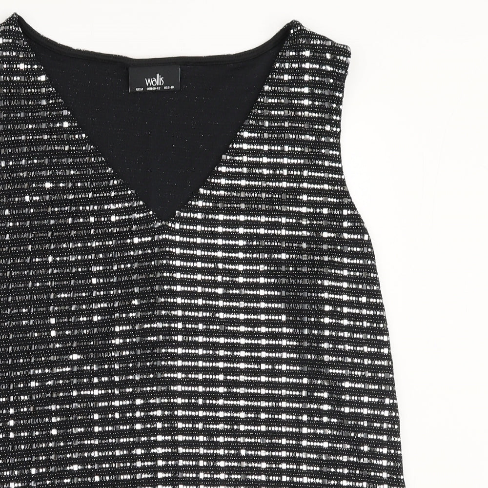 Wallis Womens Black Nylon Basic Tank Size M V-Neck