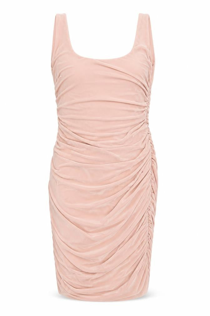 PRETTYLITTLETHING Womens Pink Polyester Bodycon Size 4 Square Neck Pullover