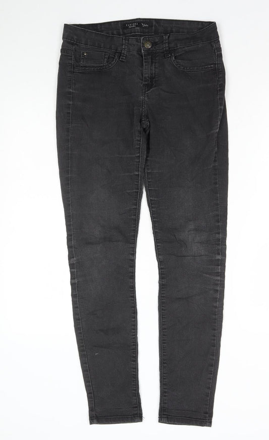 Tiffosi Womens Grey Cotton Skinny Jeans Size 30 in L30 in Regular Button