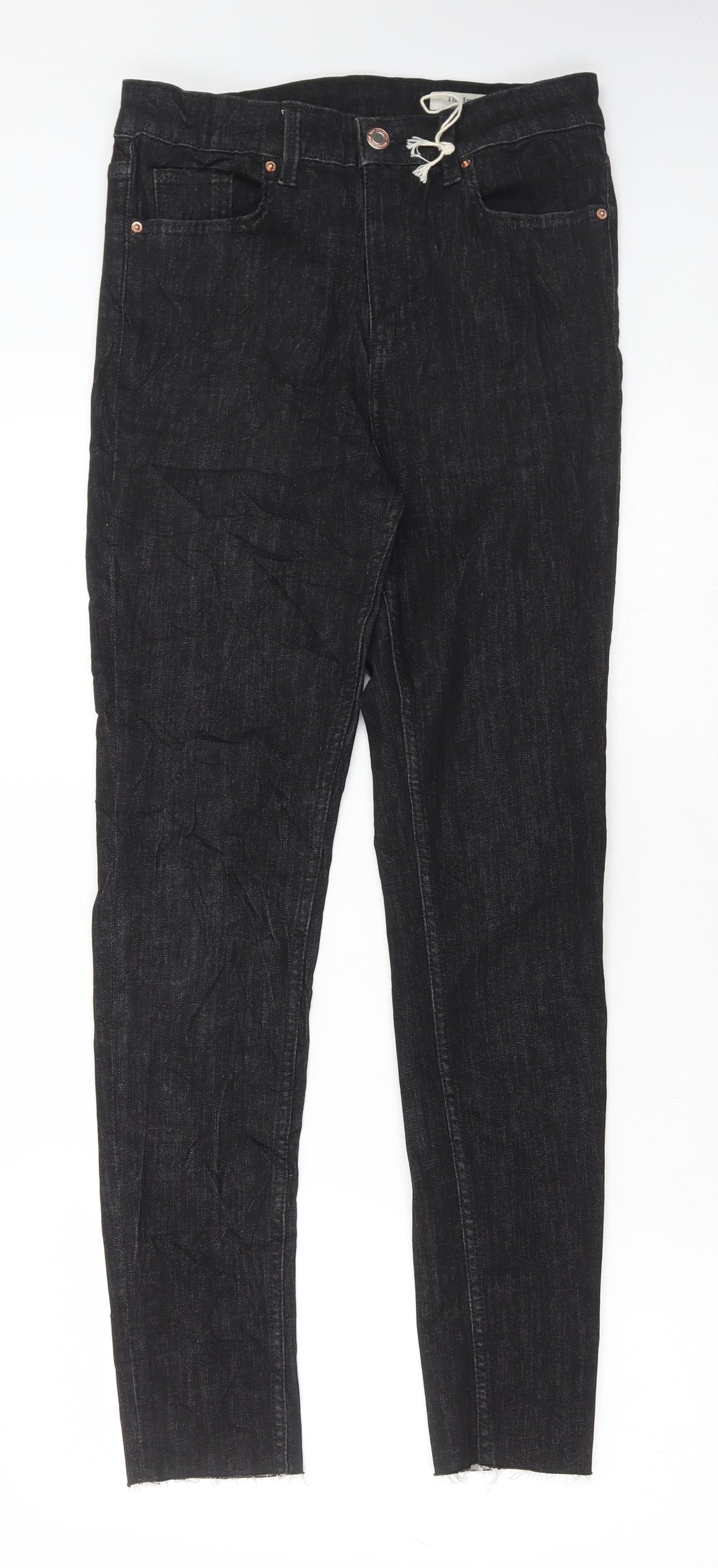 Marks and Spencer Womens Black Cotton Skinny Jeans Size 10 L30 in Regular Button