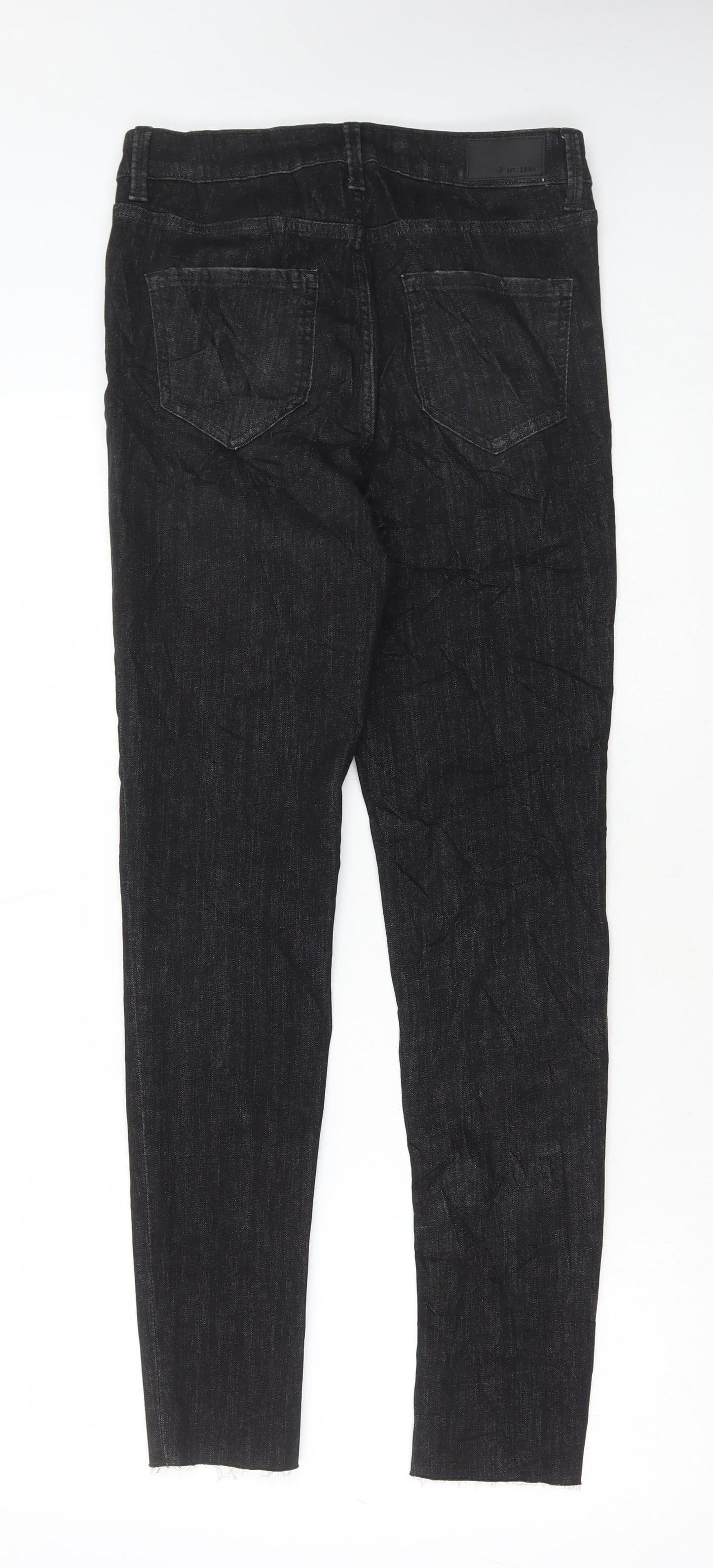 Marks and Spencer Womens Black Cotton Skinny Jeans Size 10 L30 in Regular Button