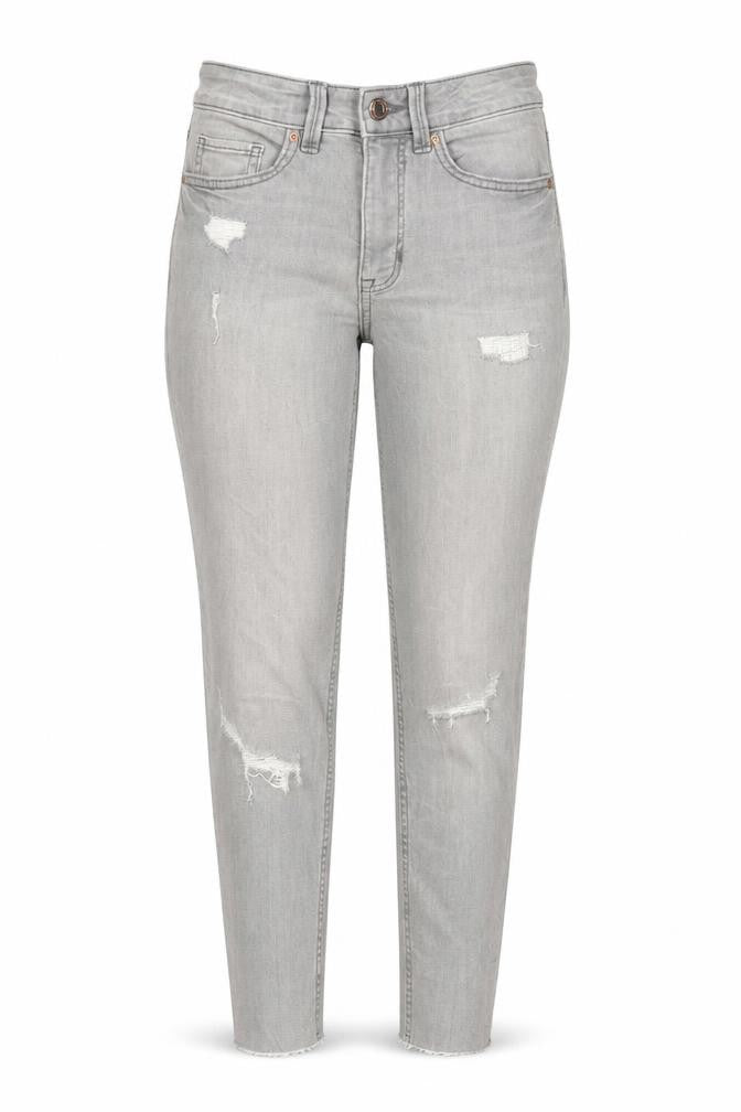 Marks & Spencer Womens Grey Cotton Skinny Jeans Size 8 L28 in Regular Zip
