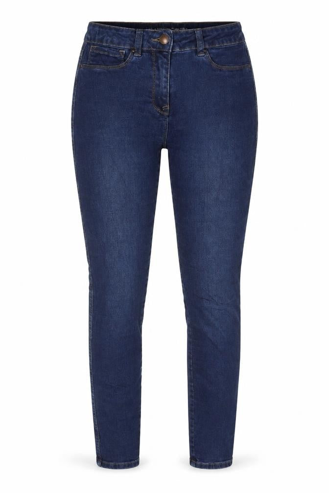Marks & Spencer Womens Blue Cotton Skinny Jeans Size 10 L28 in Regular Button