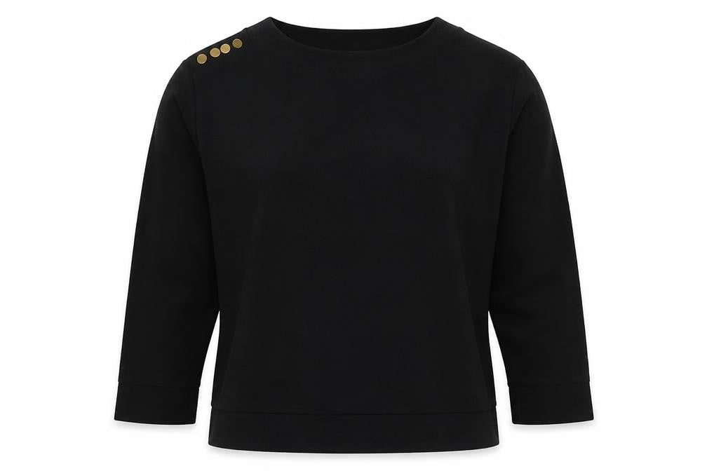 Nutmeg Womens Black Polyester Pullover Sweatshirt Size 12 Pullover