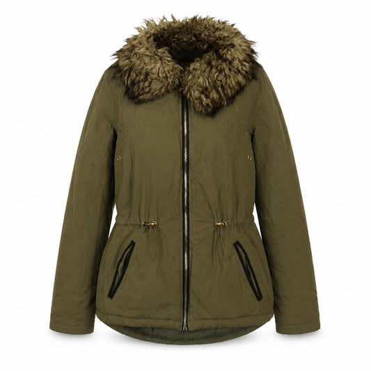 Papaya Womens Green Parka Coat Size 8 Zip