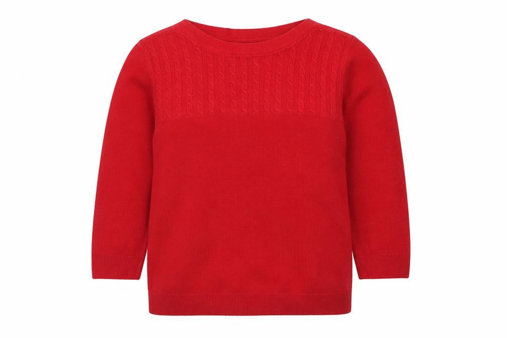 BHS Womens Red Boat Neck Acrylic Pullover Jumper Size 10