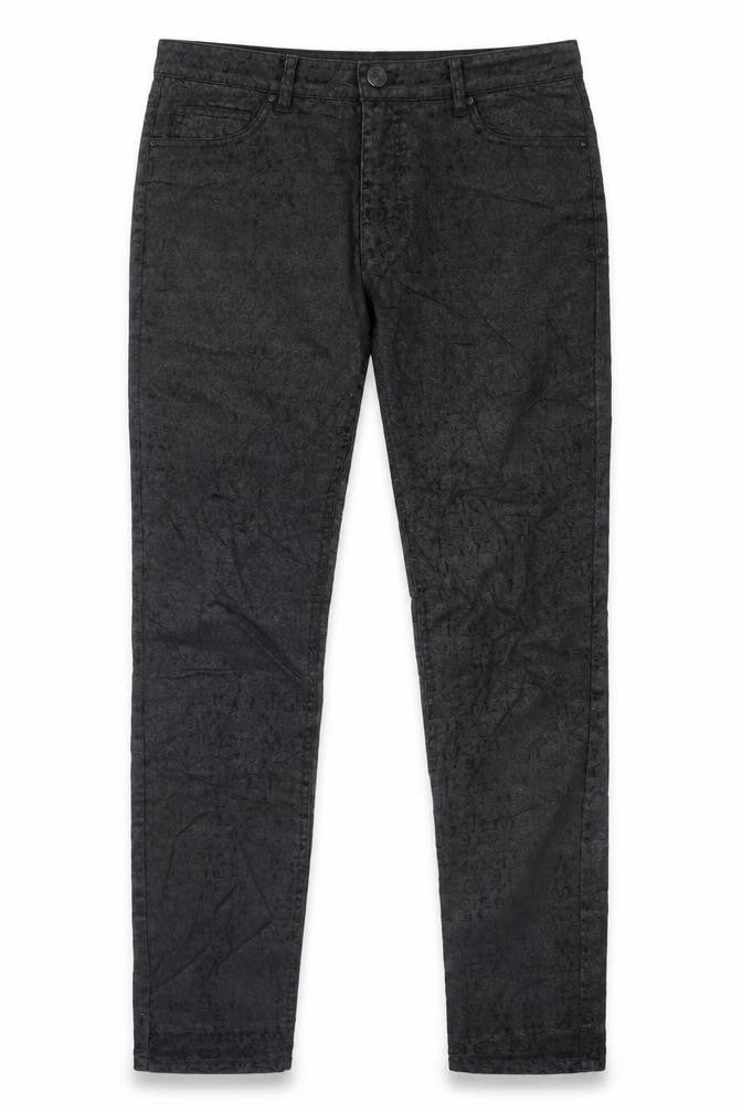 Vacknox Womens Black Paisley Cotton Straight Jeans Size 30 in L30 in Slim Button