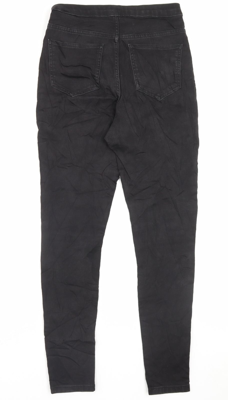 Marks and Spencer Womens Black Cotton Skinny Jeans Size 12 L30 in Regular Button