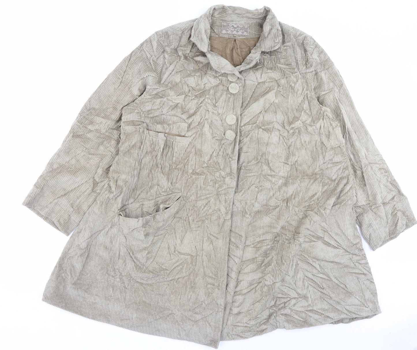 Preworn Womens Brown Jacket Size L Button