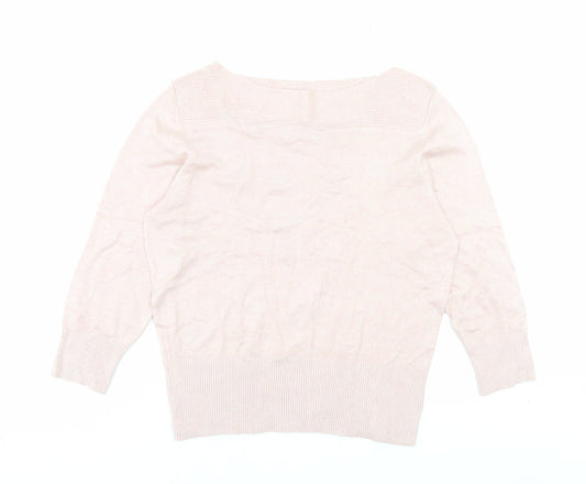 Roman Womens Pink Boat Neck Viscose Pullover Jumper Size 18