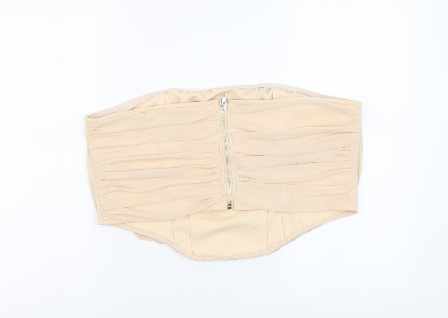 Missguided Womens Beige Polyester Cropped Blouse Size 22 Off the Shoulder