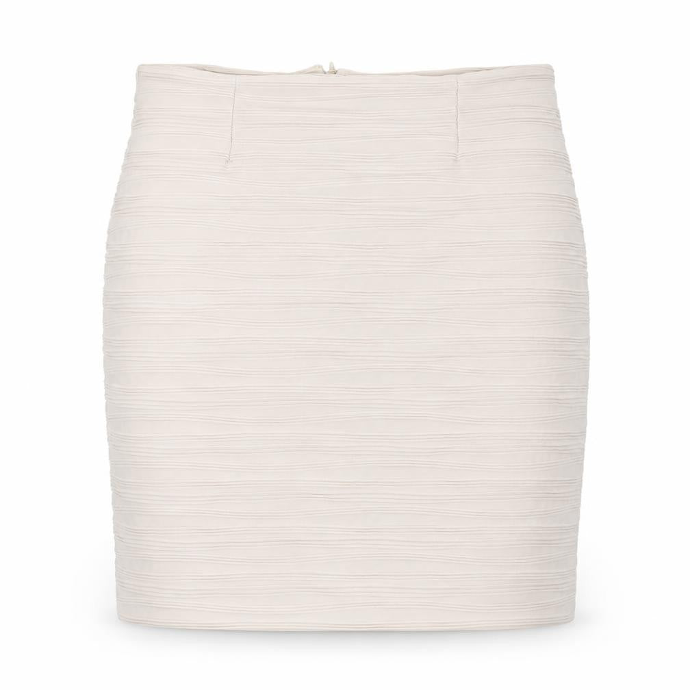 H&M Womens Beige Polyester A-Line Skirt Size M Zip