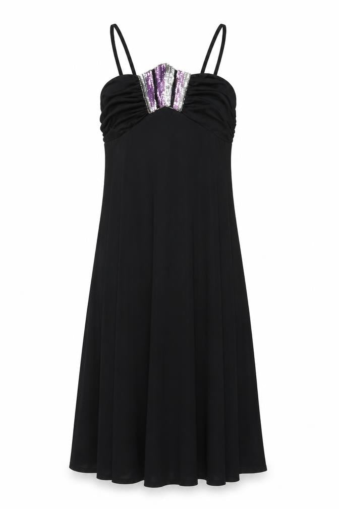 Shubette Womens Black Polyester A-Line Size 12 V-Neck Zip