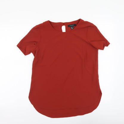 Atmosphere Womens Red Polyester Basic Blouse Size 10 Round Neck
