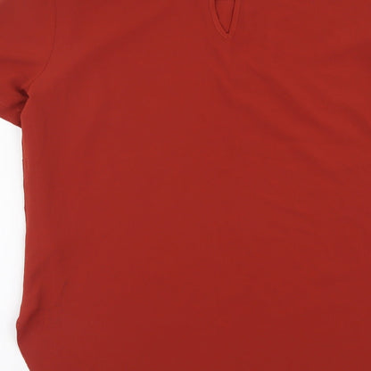 Atmosphere Womens Red Polyester Basic Blouse Size 10 Round Neck