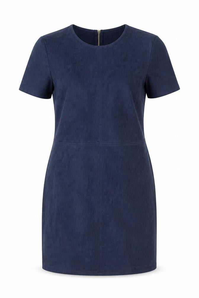 Atmosphere Womens Blue Polyester A-Line Size 10 Round Neck Zip