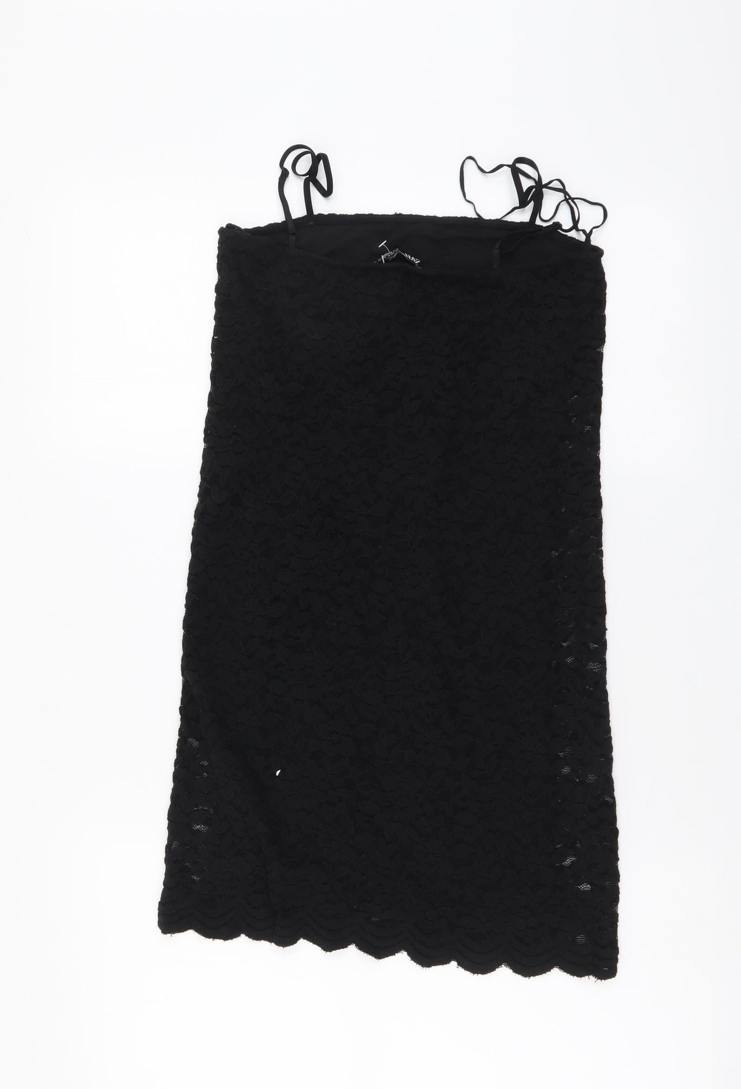 Zara Womens Black Polyester Mini Size M Square Neck Pullover