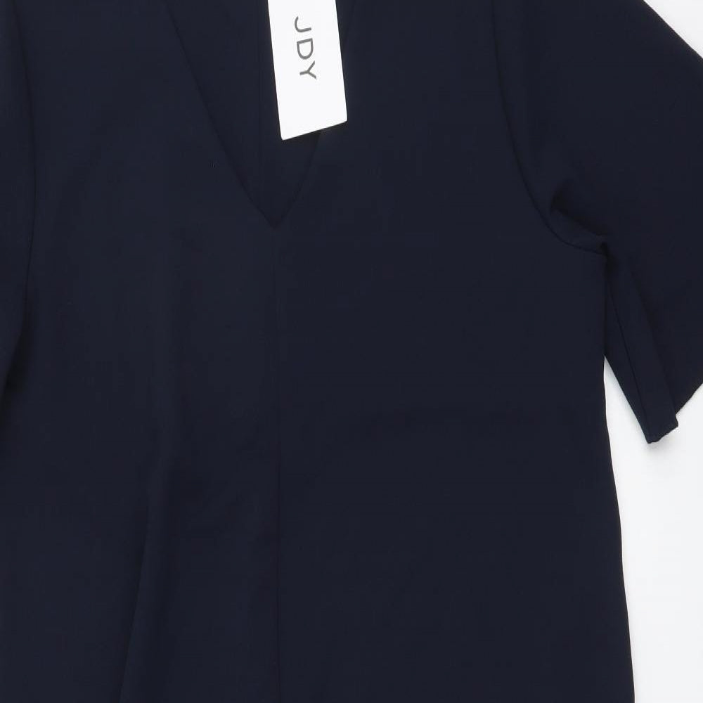 JDY Womens Blue Polyester A-Line Size L V-Neck Pullover