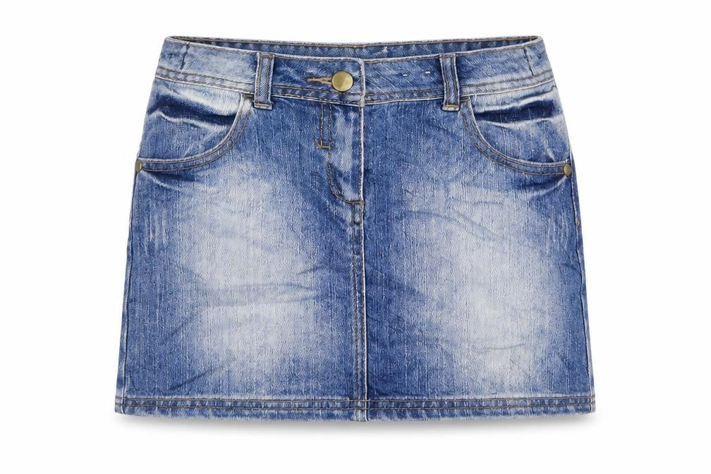 Indigo Girls Blue Cotton Mini Skirt Size 10-11 Years Regular Zip