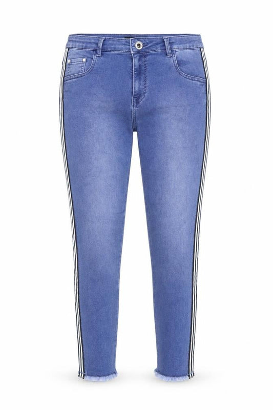 Focus Womens Blue Striped Cotton Skinny Jeans Size 34 in L25.5 in Regular Zip