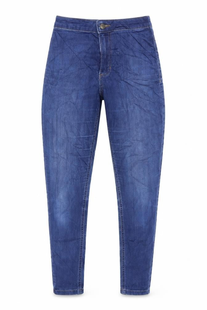 Marks & Spencer Womens Blue Cotton Skinny Jeans Size 8 L28 in Regular Zip