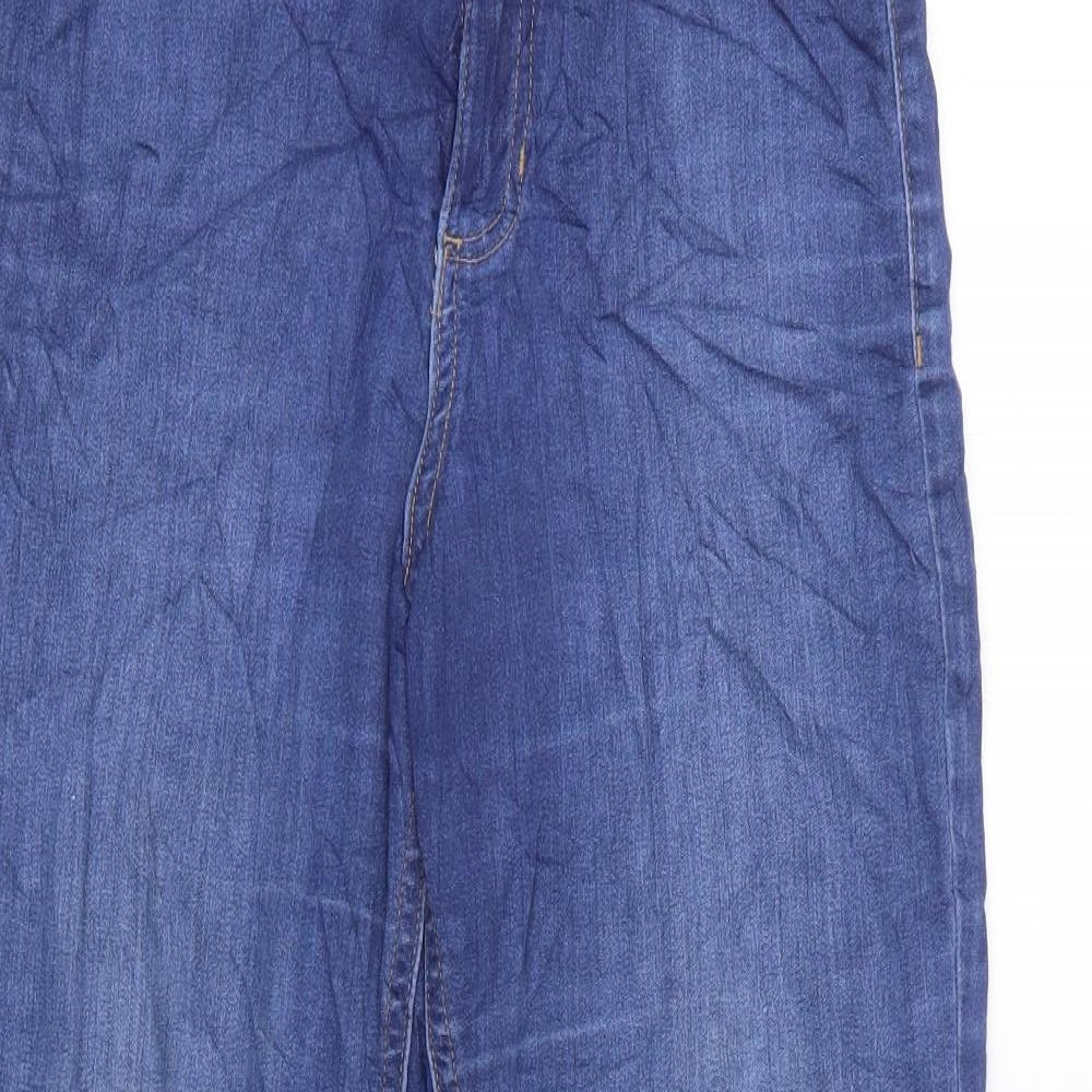Marks and Spencer Womens Blue Cotton Skinny Jeans Size 8 L28 in Regular Zip
