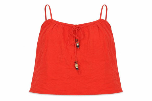 H&M Womens Red 100% Cotton Camisole Tank Size M Scoop Neck