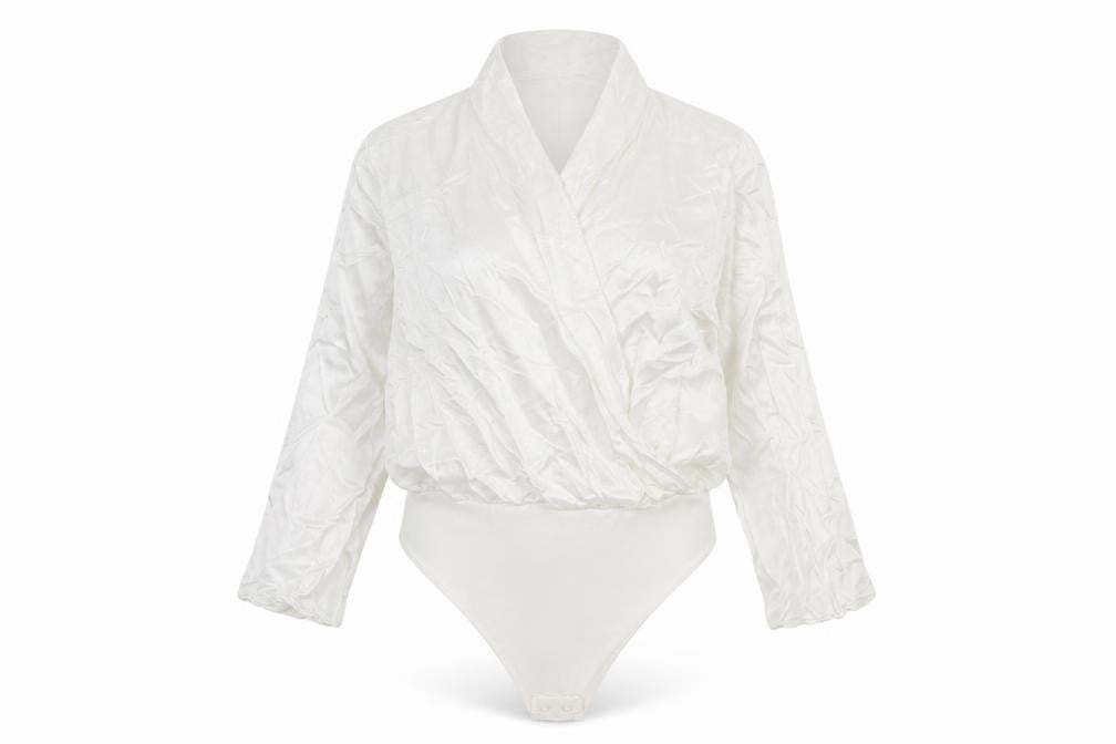 Zara Womens White Polyester Leotard One-Piece Size M Snap