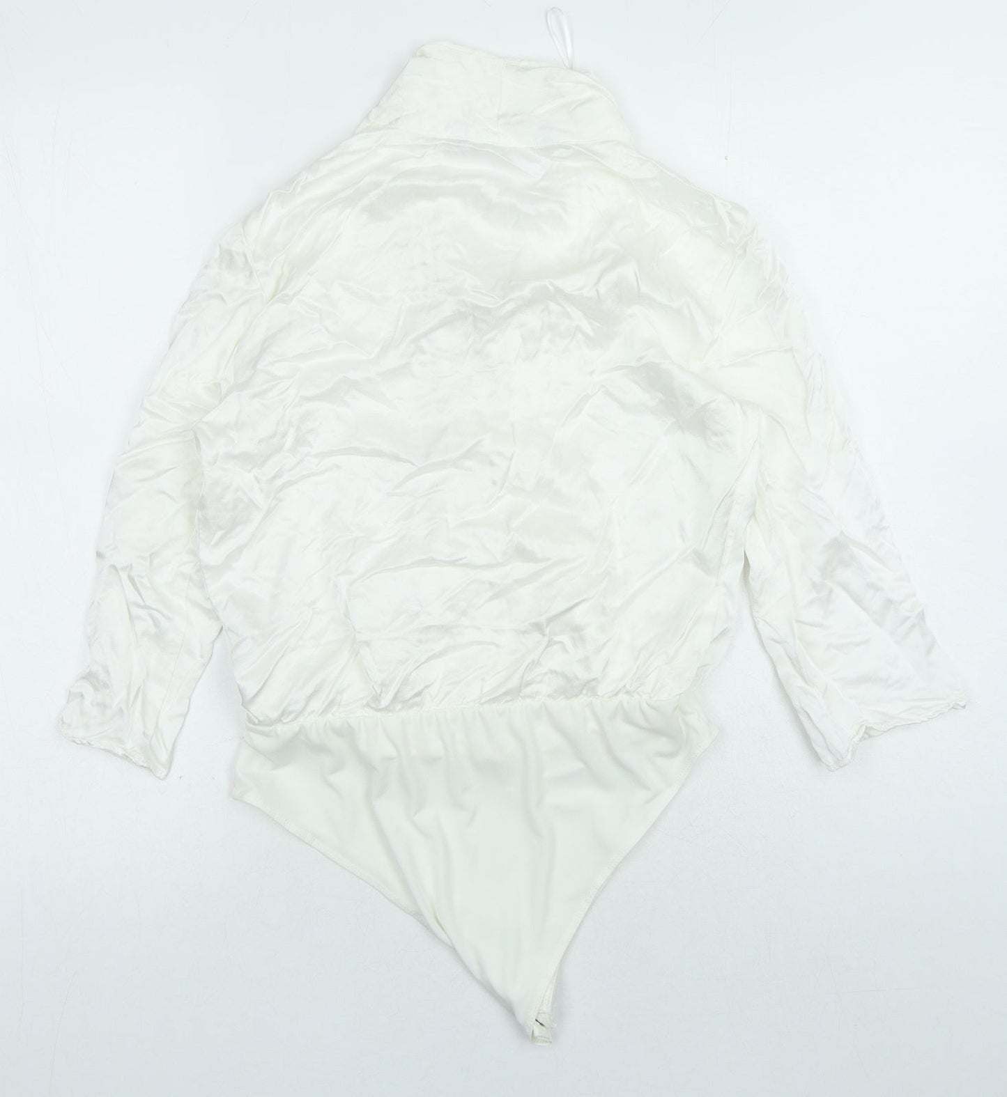 Zara Womens White Polyester Leotard One-Piece Size M Snap