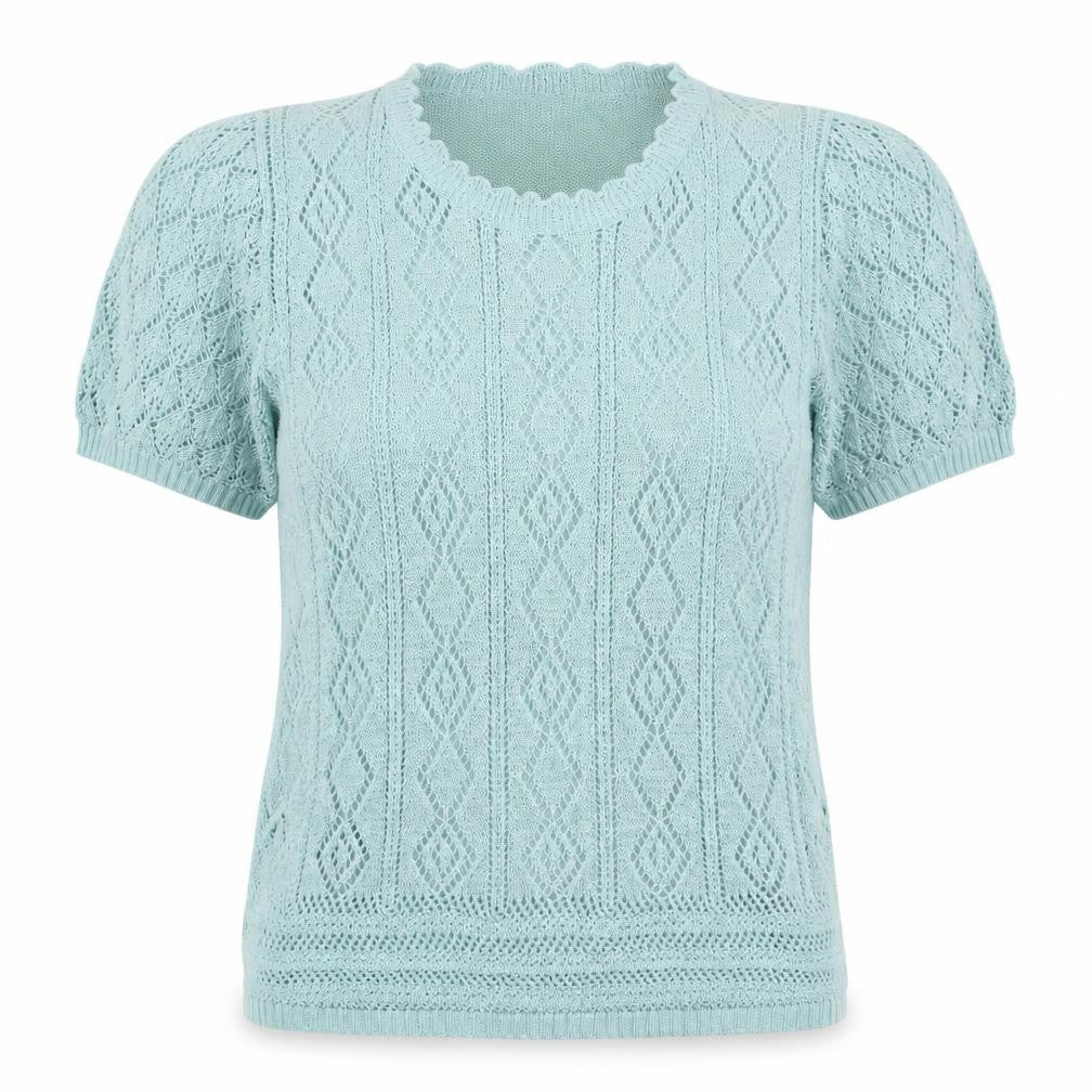 Casamia Womens Blue Round Neck Polyester Pullover Jumper Size S
