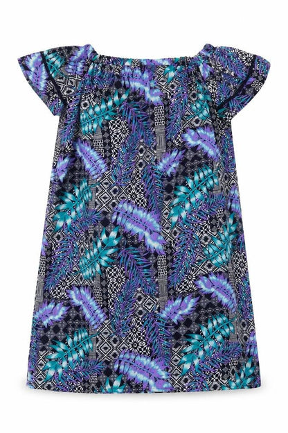 Primark Womens Multicoloured Geometric Polyester Tunic Blouse Size 8 Off the Shoulder