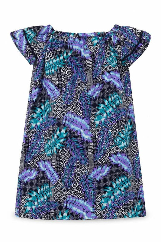 Primark Womens Multicoloured Geometric Polyester Tunic Blouse Size 8 Off the Shoulder