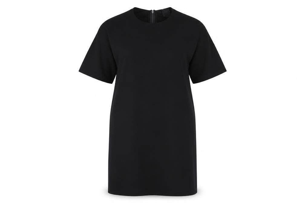 ASOS Womens Black Polyester T-Shirt Dress Size 6 Round Neck Zip